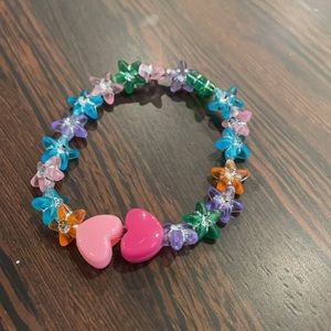 Star and heart rainbow beaded bracelet